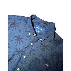 Chubbies Button Down Shirt Palm Trees Navy Blue Short Sleeve Mens Casual